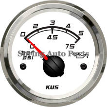 Sq 2" 52mm Oil Pressure Gauge Meter 0-5bar 12V 24V with Backlight